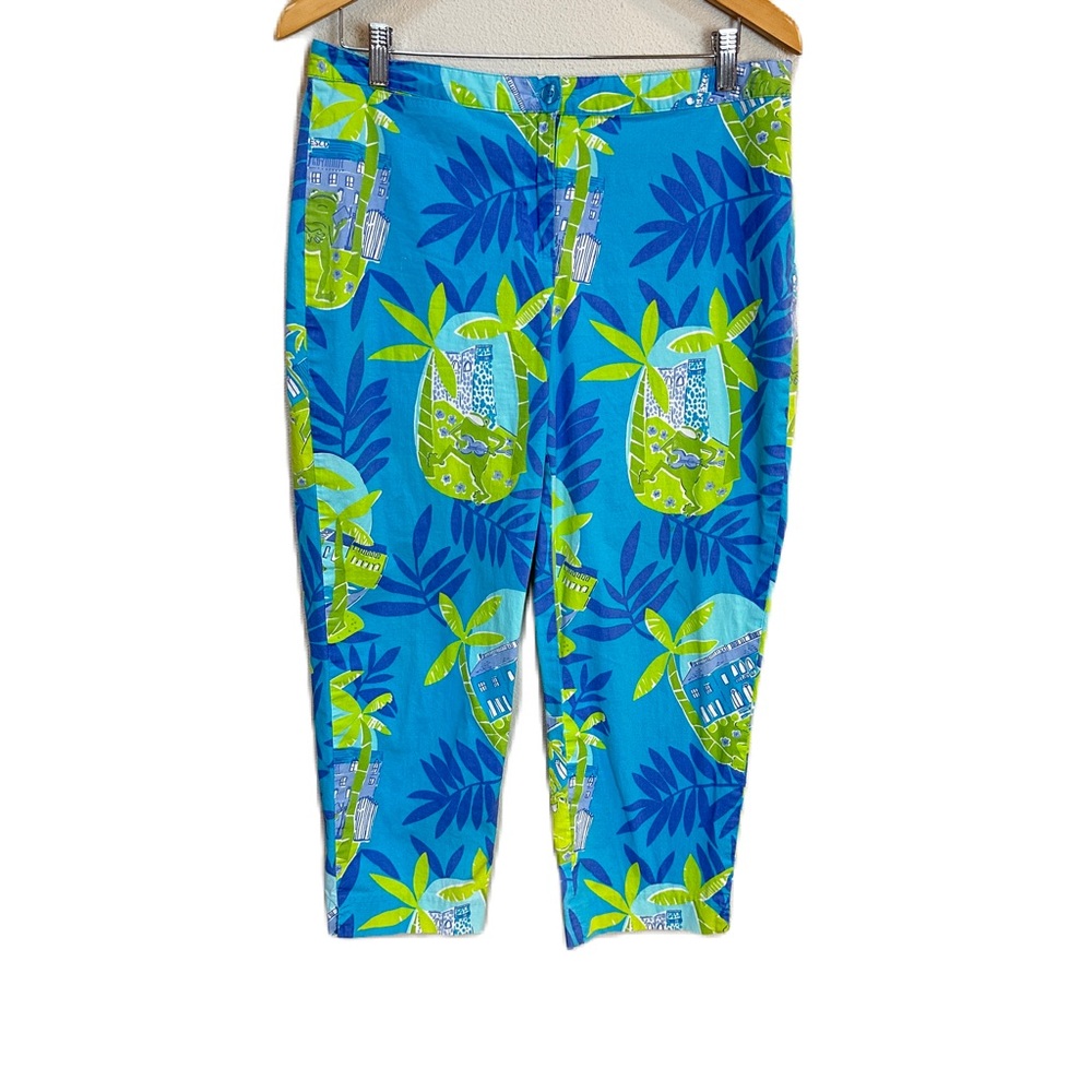 Lilly Pulitzer Liza Capri Pants Lagoon Blue While Label Women’s‎ Sz 12